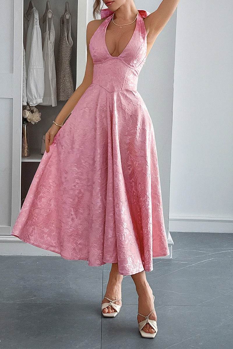 A-Line Midi Jacquard Casual Dresses 926130593341 - COCOMELODY